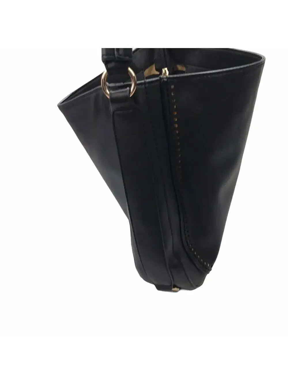 Shiraleah Black Shoulder Bag Large Faux Leather Slouchy Tote Minimalist Purse